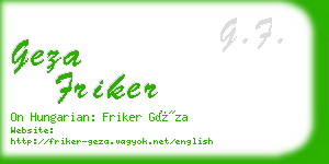 geza friker business card